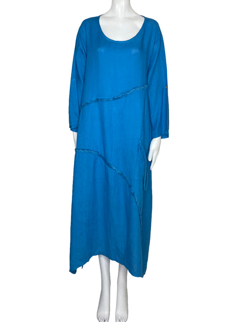Vestido Selected Fashion Mangas Cortas Azul-Talla L