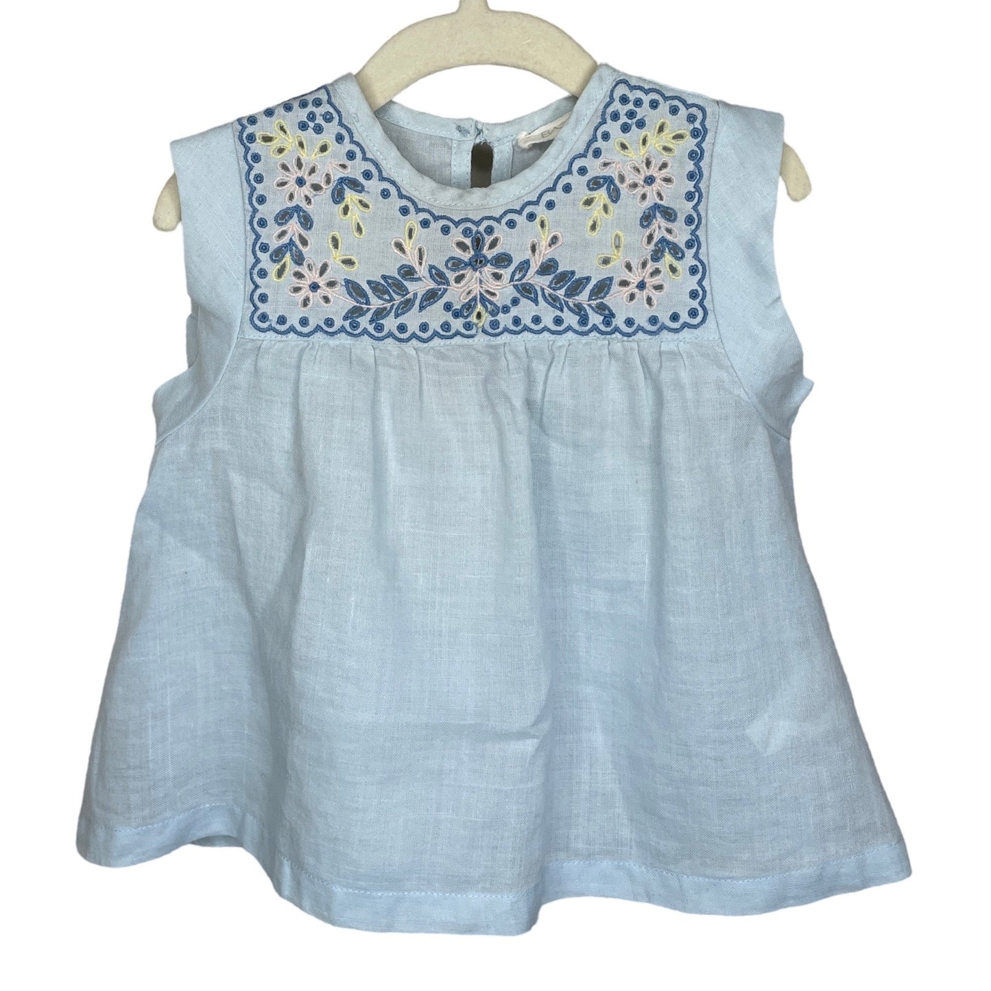 Blusa Bass10 Bordado Azul-Talla 12-18M
