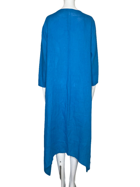 Vestido Selected Fashion Mangas Cortas Azul-Talla L