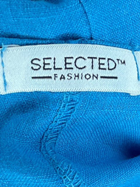 Vestido Selected Fashion Mangas Cortas Azul-Talla L