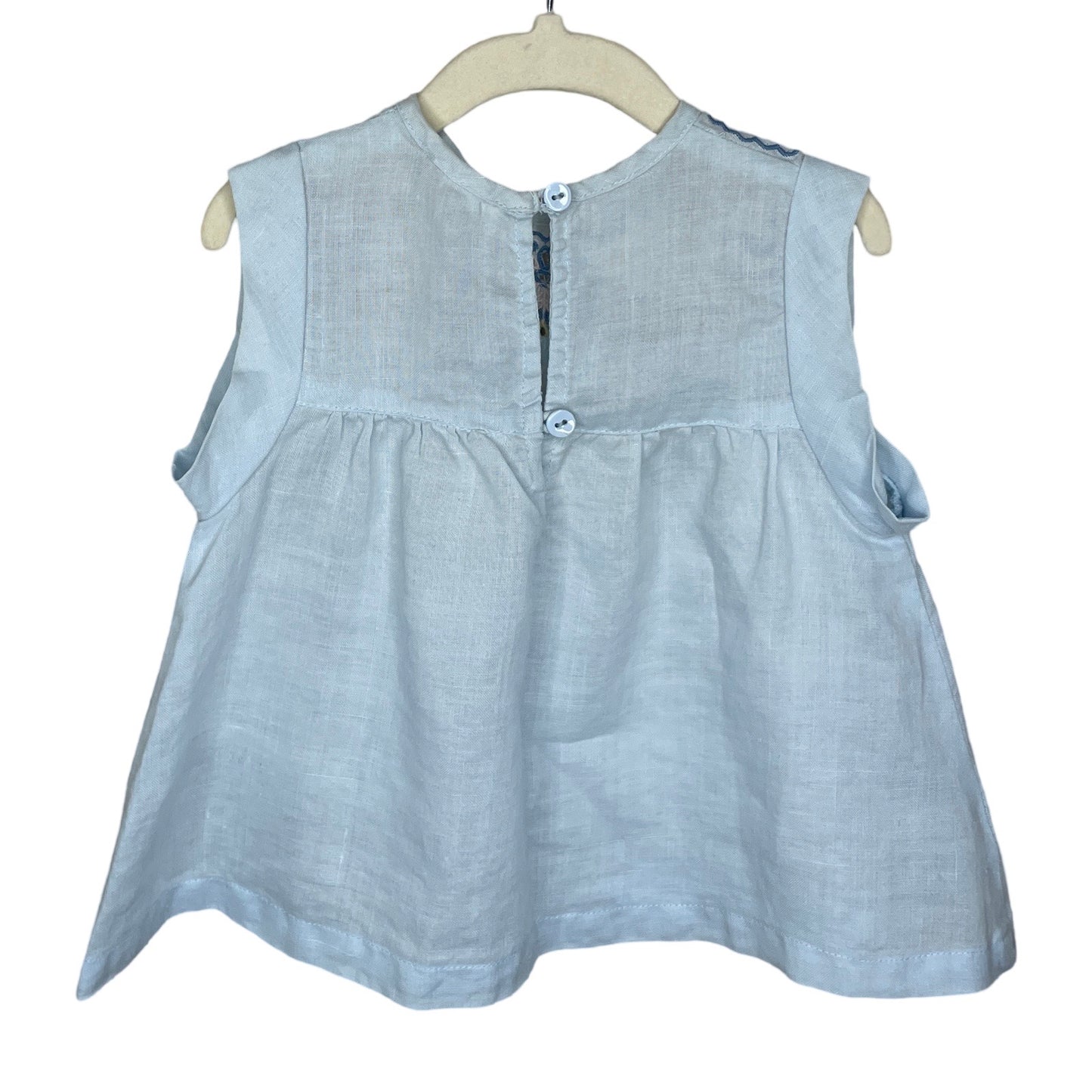 Blusa Bass10 Bordado Azul-Talla 12-18M