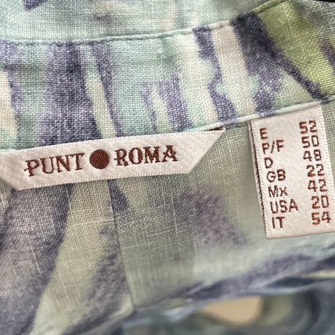 Camisa Punto Roma Estampado Azul - Talla 20
