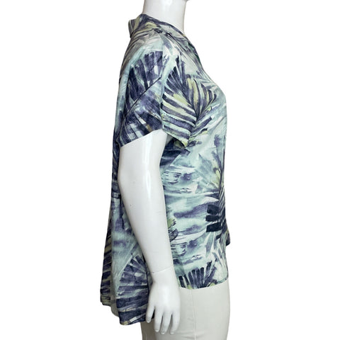 Camisa Punto Roma Estampado Azul - Talla 20