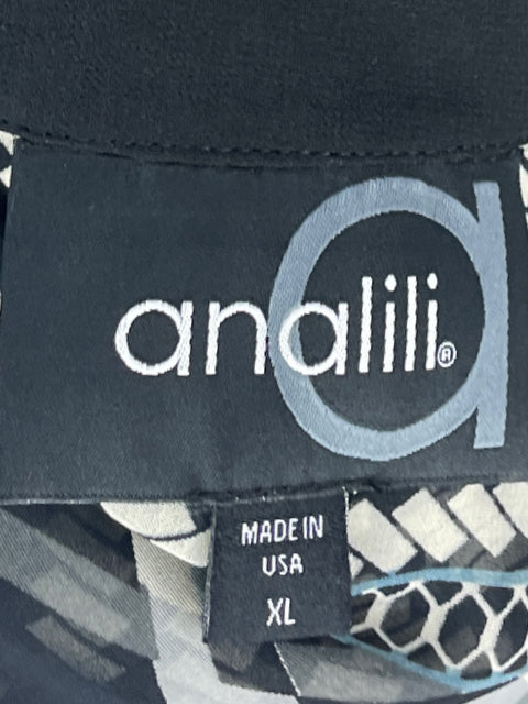 Cardigan Analili Estampado Transparente Negro-Talla XL