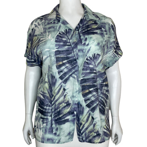 Camisa Punto Roma Estampado Azul - Talla 20