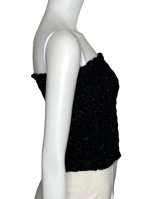 Top MNG Strapless Brillante Negro-Talla 4