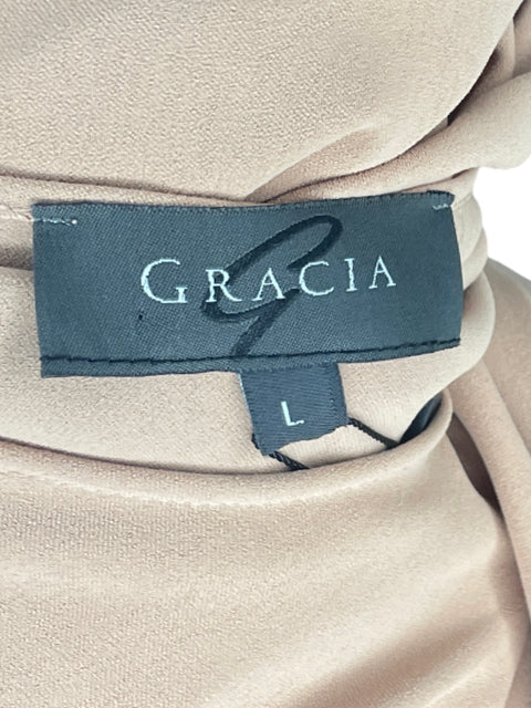 Blusa Gracia Mangas Fluido Beige-Talla L