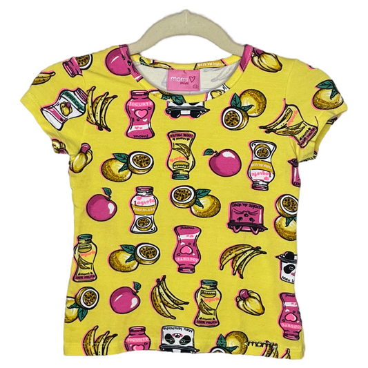 Camiseta Momi Mini Estampado Frutas Amarillo-Talla 2