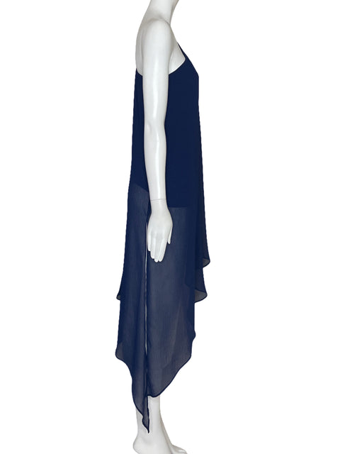 Blusa Analili Fluido One Shoulder Azul-Talla M