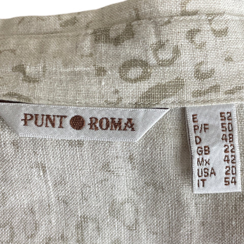 Camisa Punto Roma Estampado Encaje Beige - Talla 20