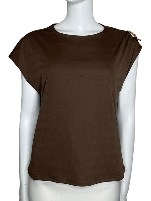 Top OnTwelfth Prendedor Marrón-Talla L