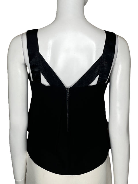 Top DKNY Crop Tirantes Negro-Talla XS