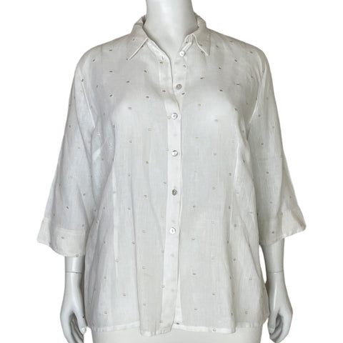 Camisa Punto Roma Puntos Blanco - Talla 24