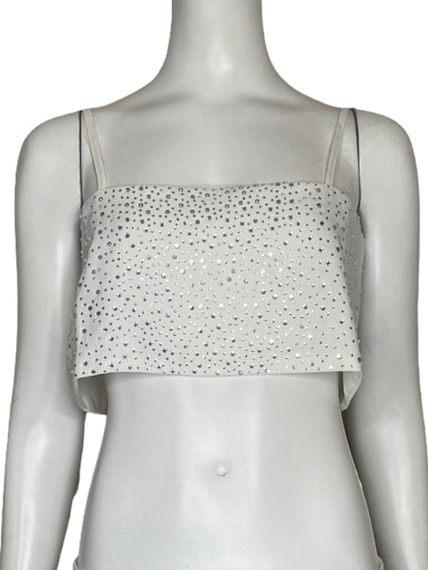 Top Glam Strass Blanco-Talla L