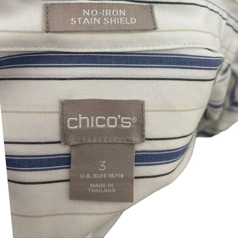 Camisa Chicos  Lineas Blanco - Talla 18