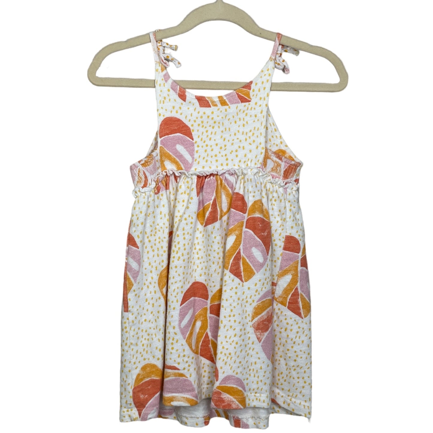 Vestido Zara Hojas Blanco-Talla 3-4