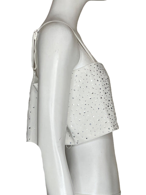Top Glam Strass Blanco-Talla L