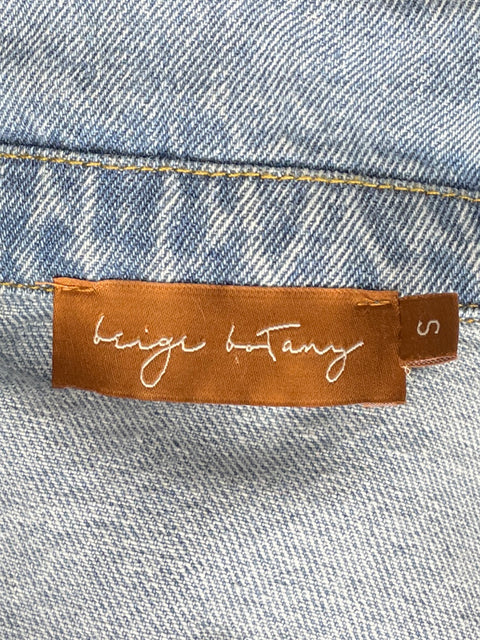 Chaqueta Beige Botany Cropped Denim Azul-Talla S