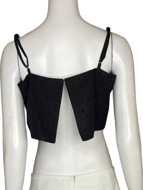 Top Glam Strass Negro-Talla L