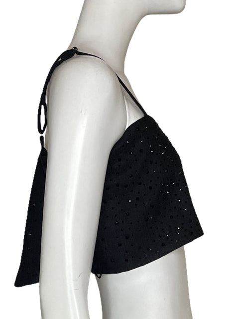 Top Glam Strass Negro-Talla L