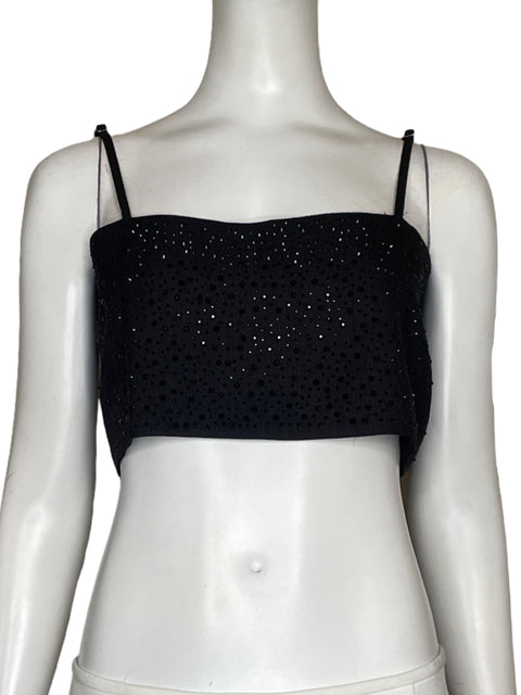 Top Glam Strass Negro-Talla L