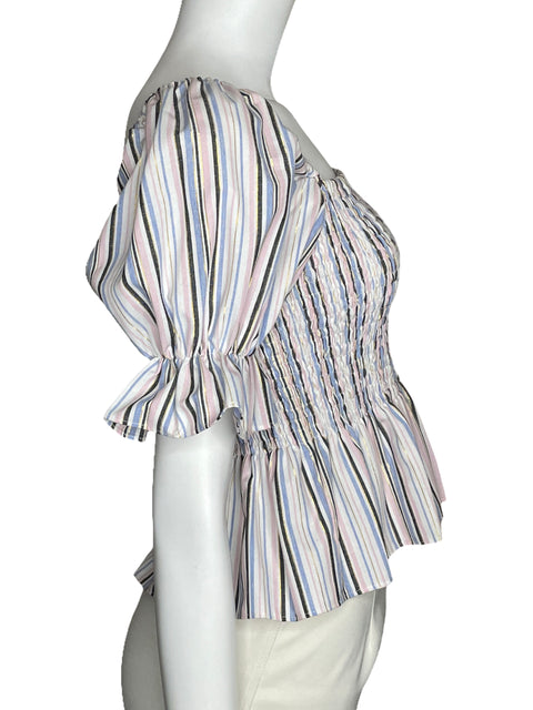 Blusa Ak'tual Rayas Blanco-Talla L