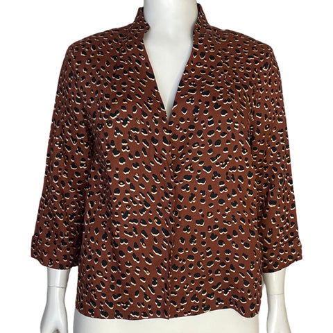 Blazer Punto Roma Animal Print Marron - Talla 20