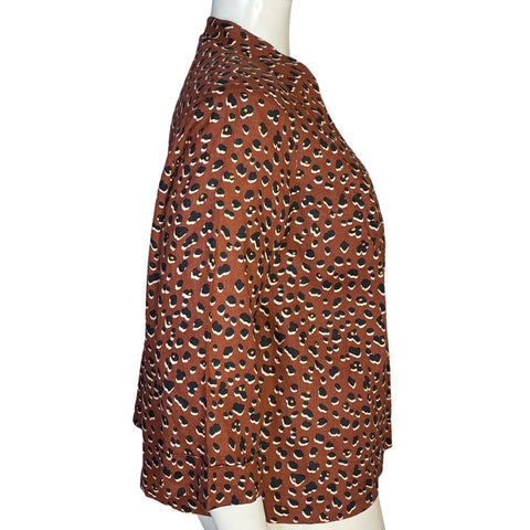 Blazer Punto Roma Animal Print Marron - Talla 20