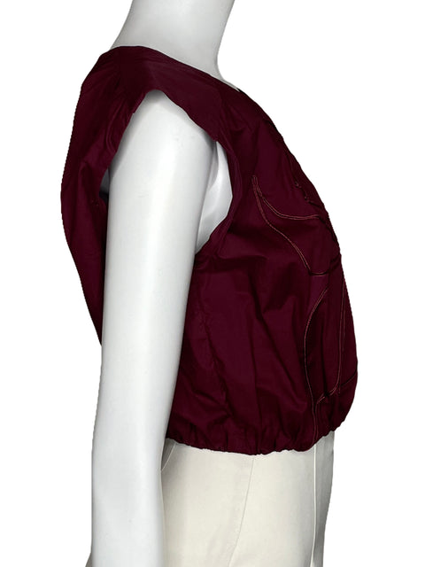 Top Padova Bordado Sin Mangas Rojo-Talla L
