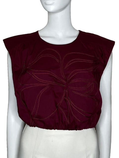 Top Padova Bordado Sin Mangas Rojo-Talla L