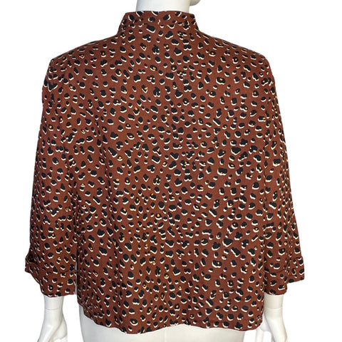 Blazer Punto Roma Animal Print Marron - Talla 20