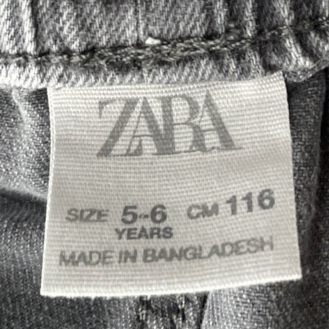 Short Zara Bolsillos Denim Gris-Talla 5-6