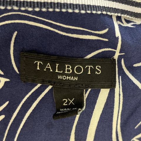 Blusa Talbots Rayas Azul - Talla 2XL