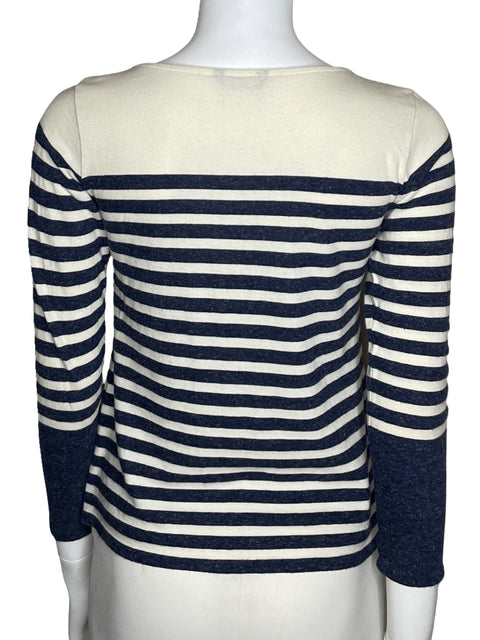 Sueter Massimo DUtti Manga Larga Rayas Beige-Talla XS