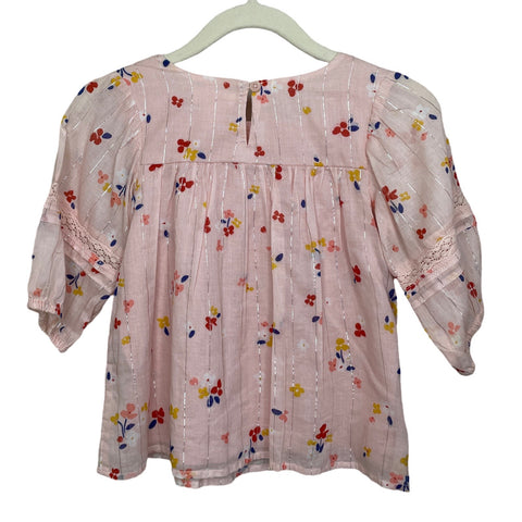 Blusa Cat & Jack Floral Media Manga Beige-Talla 
3T