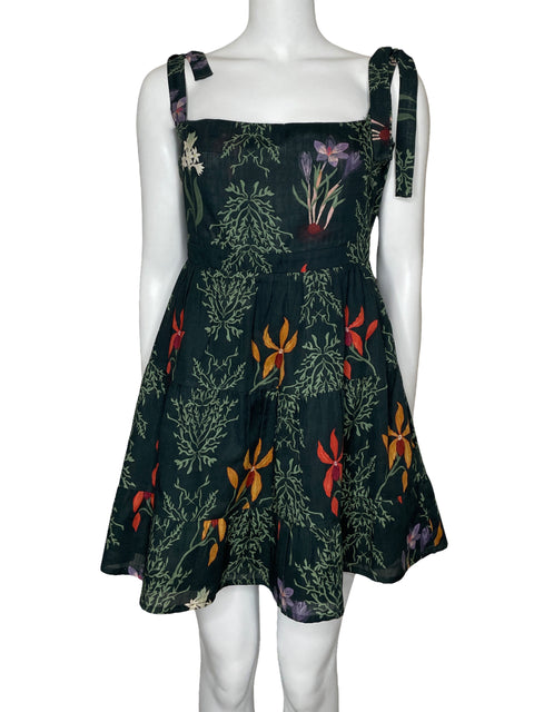 Vestido Naf Naf Mini Floral Verde-Talla M