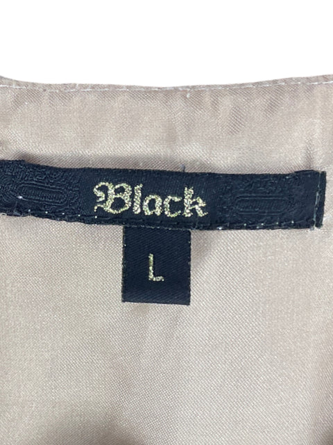 Vestido Black Bordado Fluido Beige-Talla L