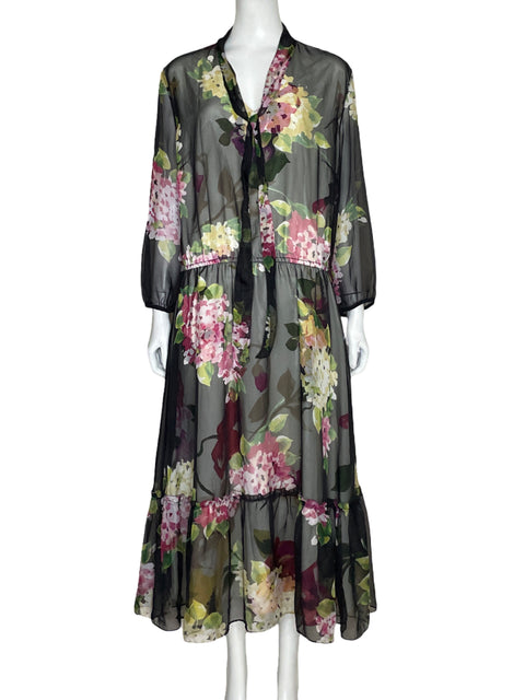 Vestido Lauren Ralph Lauren Floral Negro-Talla 14
