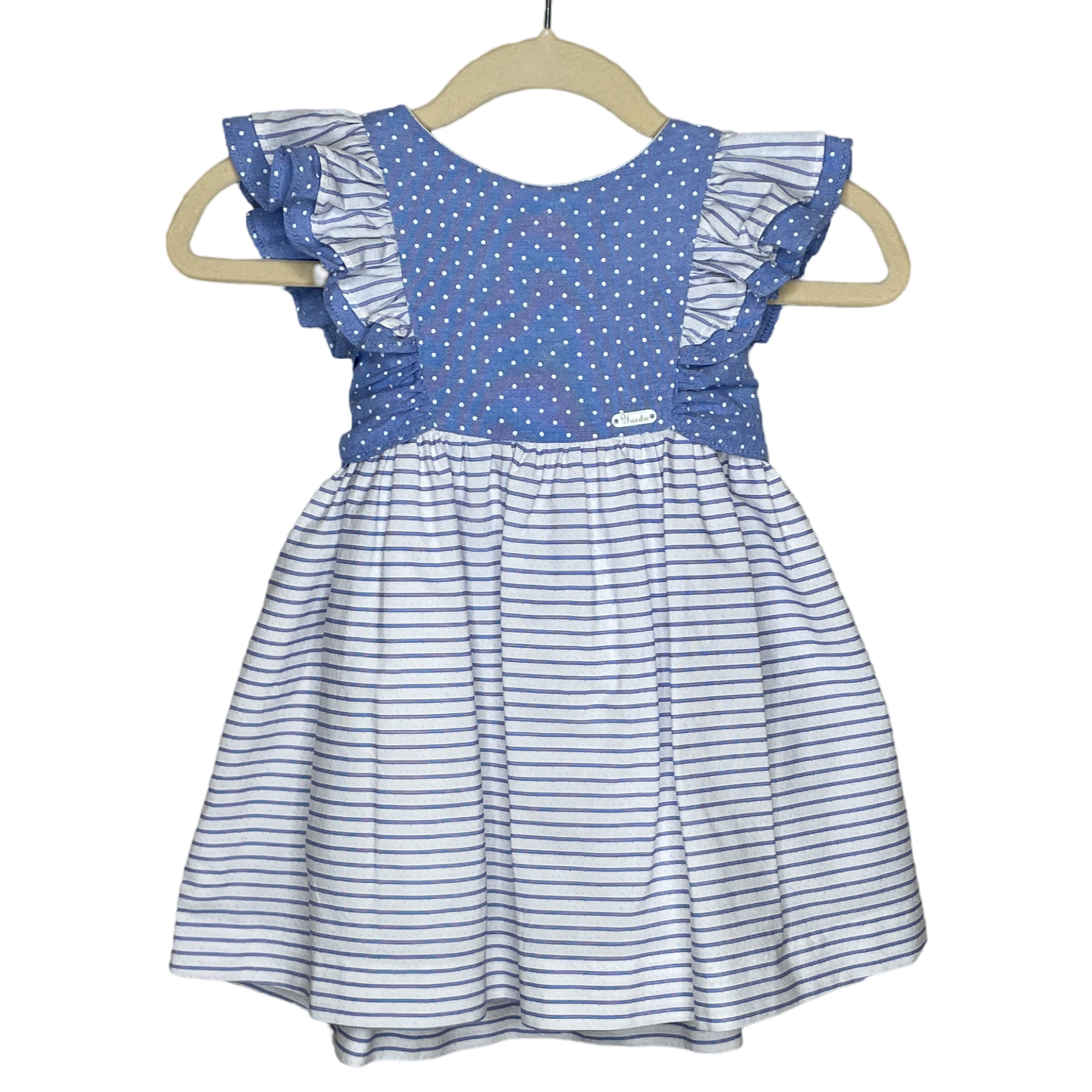 Vestido Yoedu Lunares Vuelos Azul-Talla 2 años