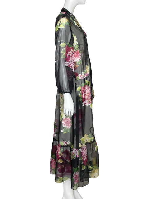 Vestido Lauren Ralph Lauren Floral Negro-Talla 14