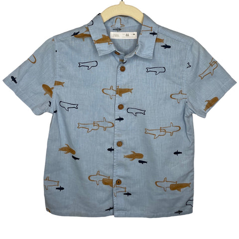 Camisa Zara Estampada Azul-Talla 2-3