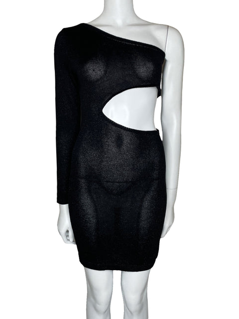 Vestido M. Richa Knit One Shoulder Negro-Talla S