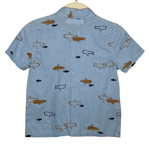 Camisa Zara Estampada Azul-Talla 2-3