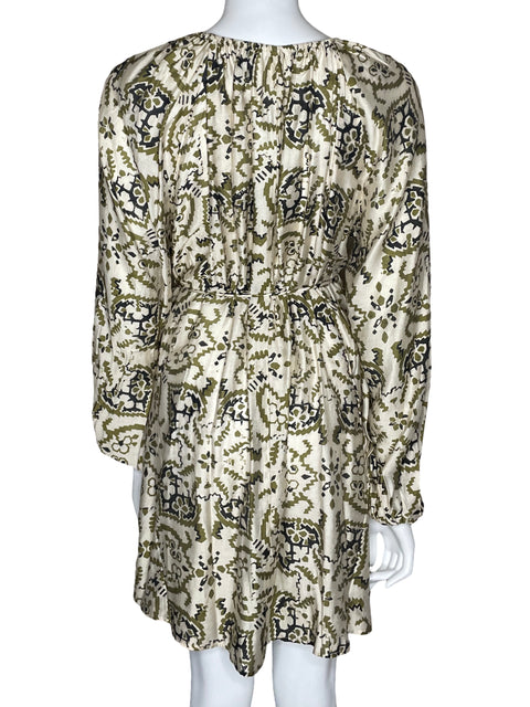 Vestido Tesoro TPS Mini Manga LArga Beige-Talla XS
