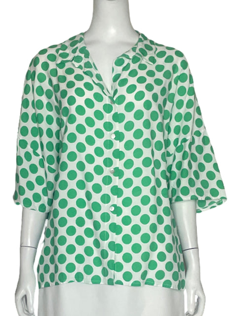 Camisa Florencia Dots Verdes-Talla L