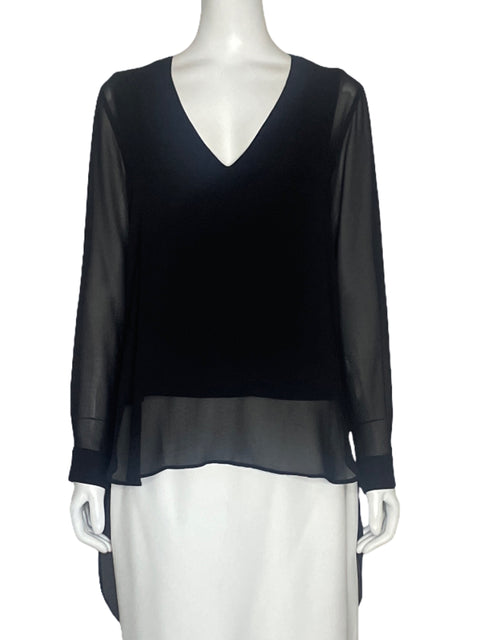 Blusa Zara Asimetrica Negro-Talla M