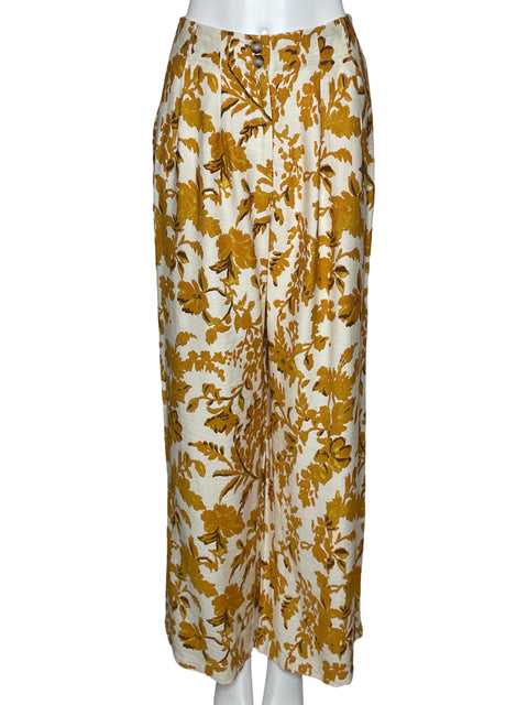 Pantalón Aakaa Print Straight Blanco-Talla L