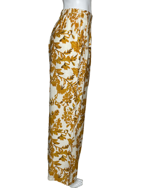 Pantalón Aakaa Print Straight Blanco-Talla L
