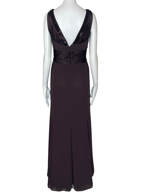 Vestido David`s Bridal Dapeado Marron-Talla 16