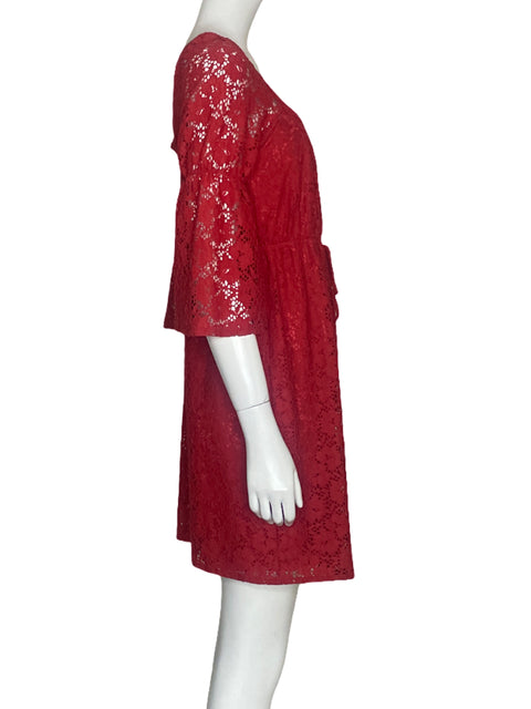 Vestido Laundry Encaje Rojo-Talla M